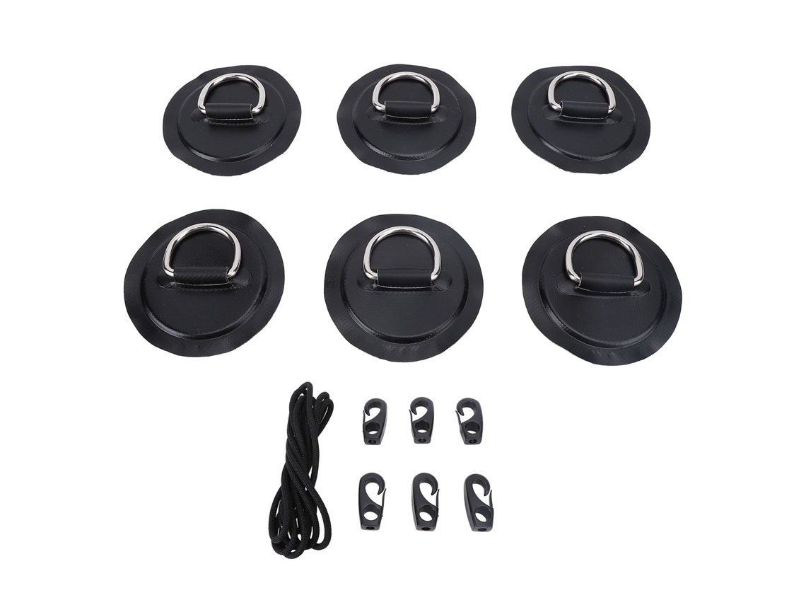 2026-kit De Parches Anillo D De Acero Inoxidable Para Tabla De Remo Pvc Kayak Bote Inflable Canoa Negro