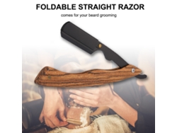 Navaja Recta De Acero Inoxidable Con Mango De Madera Para Afeitar Barba Herramienta De Barbado Plegable