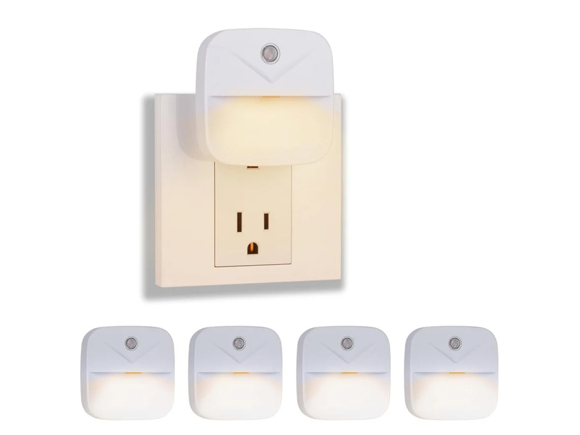 4 Paquetes Luz Nocturna Led Yizhood Sensor Pared Anochecer Blanca