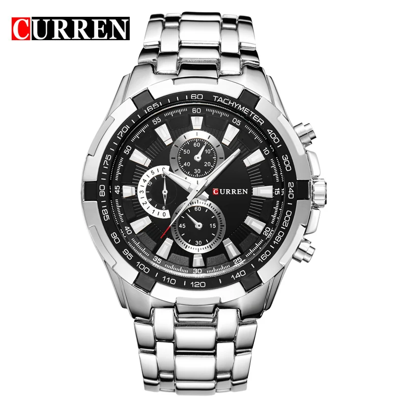 Reloj Deportivo Para Hombre (plata Y Negro) Resistente Al Agua