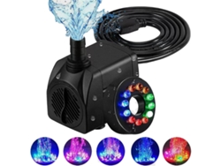Bomba de agua sumergible para fuente de 16 W y 800 L/h con luz LED de 12 colores y aspersor tipo hongo Siurn.