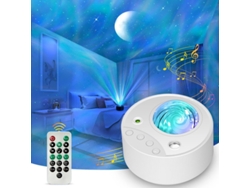 Proyector de estrellas Galaxy Light para dormitorio con altavoz Bluetooth, 14 colores Aurora Borealis Ikikso (blanco)