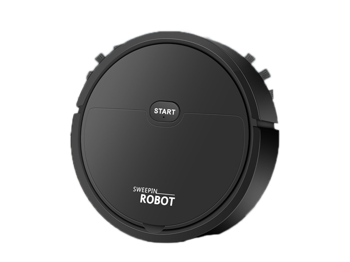 Robot Aspirador Usb Automático 3 En 1: Barre, Aspira Y Friega Para Apartamentos Pequeños - Negro