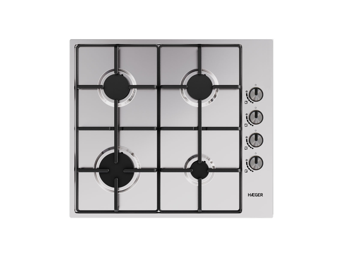 Placa de Gas HAEGER PG-4GI.008A (58 cm - Inox)