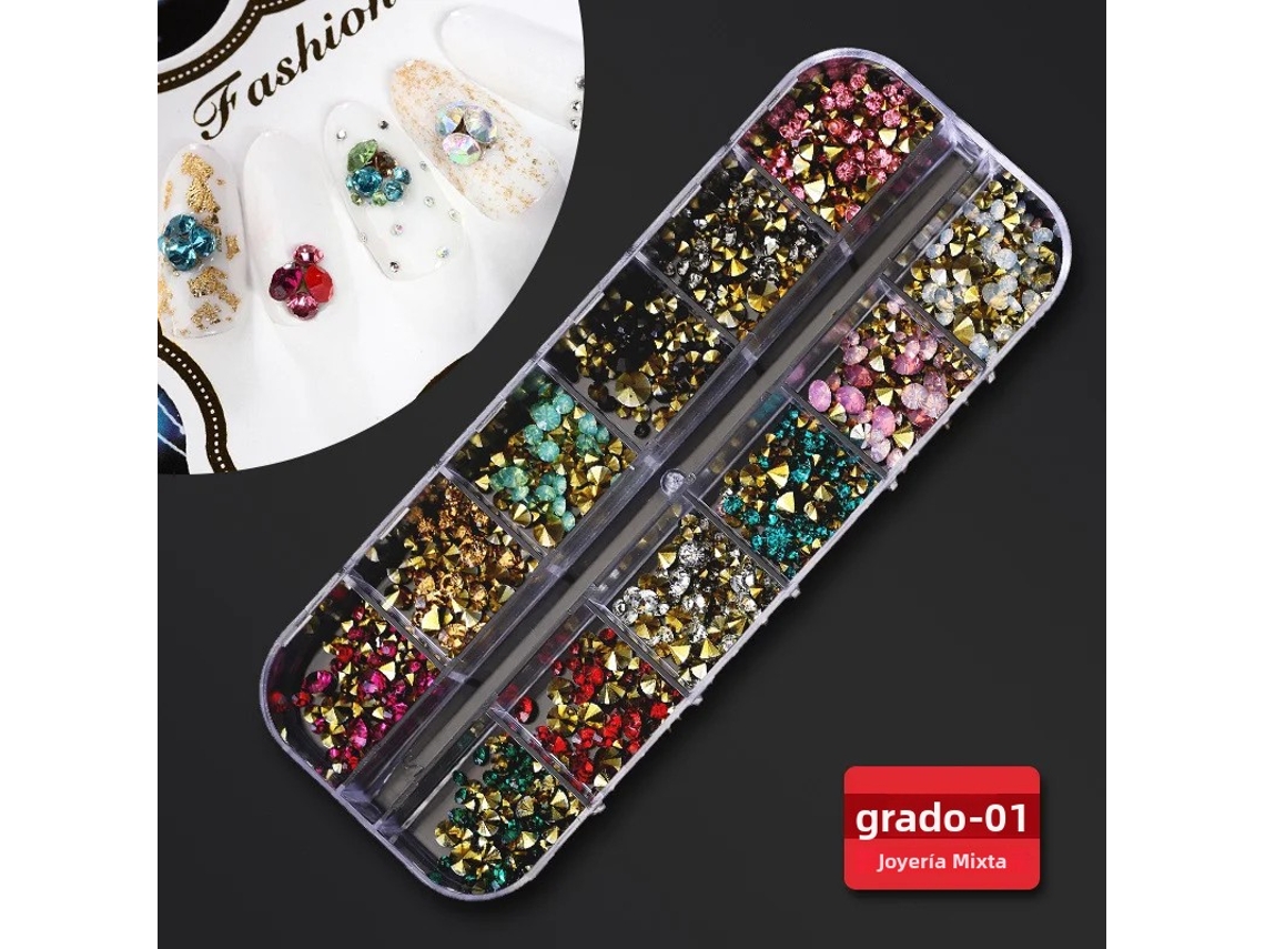 Accesorios para uñas decoradas con diamantes de imitación, cristales y apliques de diamantes de imitación. MDUG
