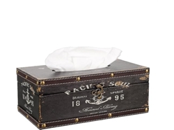 Caja Pañuelos Madera Sumnacon Con Tapa, Decorativa Marrón