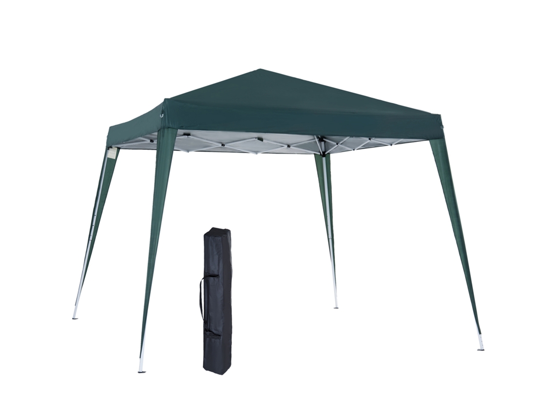 Carpa Plegable 2,4x2,4m Cenador De Jardín Impermeable Diseño Pop Up De Acero Y Cubierta De Tela Oxford Gazebo Para Exterior Verde