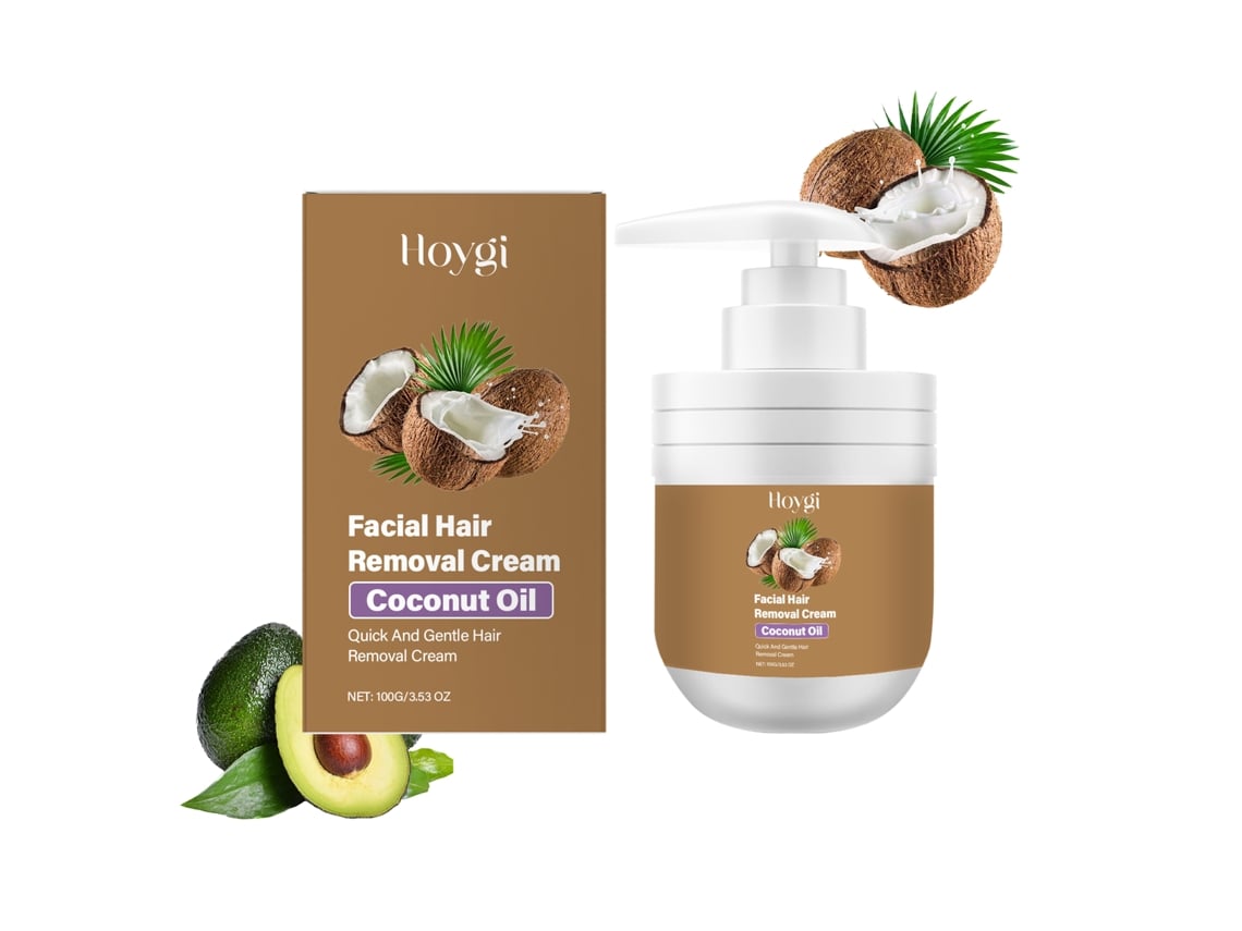 Crema Suave De Remoción De Pelo Facial Hoygi Coconut, Para Hombres Y Mujeres, Pelos Del Labio Y Barbilla, Sin Irritación