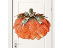 Corona De Calabazas De 35 Cm Para Puerta O Pared - Decoración De Otoño, Halloween, Navidad Y Acción De Gracias