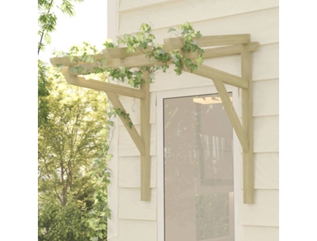 vidaXL Marquesina para puerta madera pino impregnada 100x100x100 cm