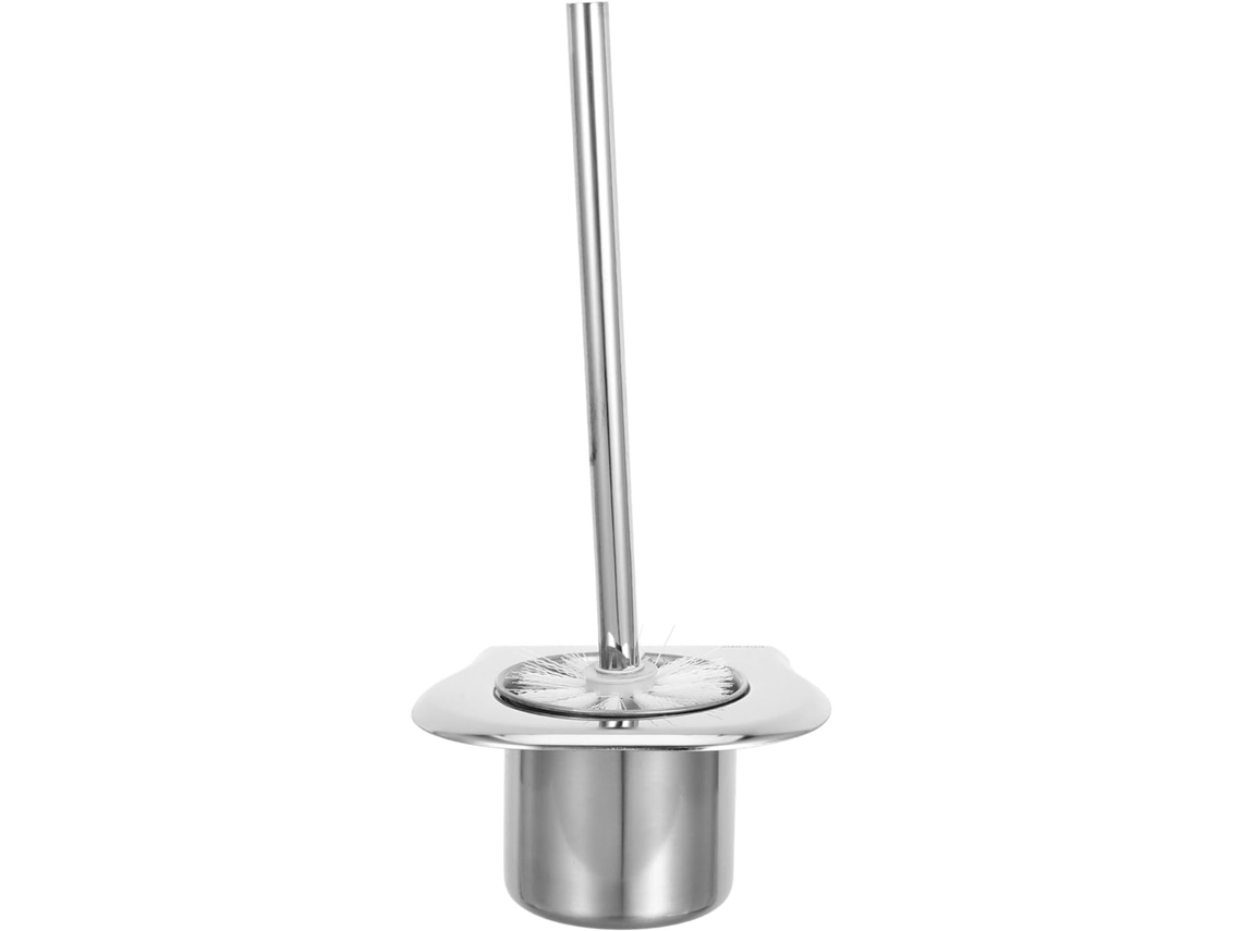 Juego De Escobilla Y Soporte Para Inodoro De Acero Inoxidable Montaje En Pared Color Blanco Cepillo De Baño Compacto
