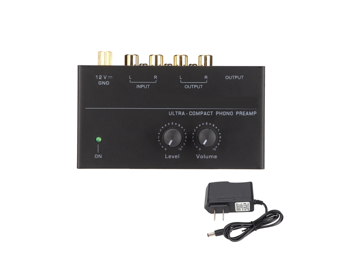 Pré-amplificador De Fonocaptor Pp500 De Baixo Ruído Com Entrada E Saída Rca Para Toca-discos Mini 100-240v Plug Us