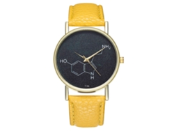 Elegante Reloj De Pulsera Unisex De Cuarzo De Alta Calidad - Amarillo