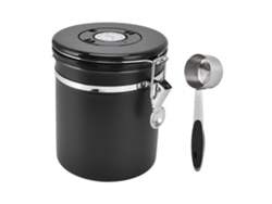 Lata De Café Hermética Con Válvula De Co2, Indicador De Fecha, Acero Inoxidable, 1500 Ml Con Cuchara.