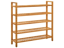 Zapatero Organizador con 5 Estanterías 100X27X100Cm Madera Roble Maciza