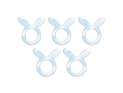 5 Anillos De Dentición De Conejo Para Bebé, Pulsera De Silicona Suave, Juguete Para La Dentición, Color Blanco Y Azul.