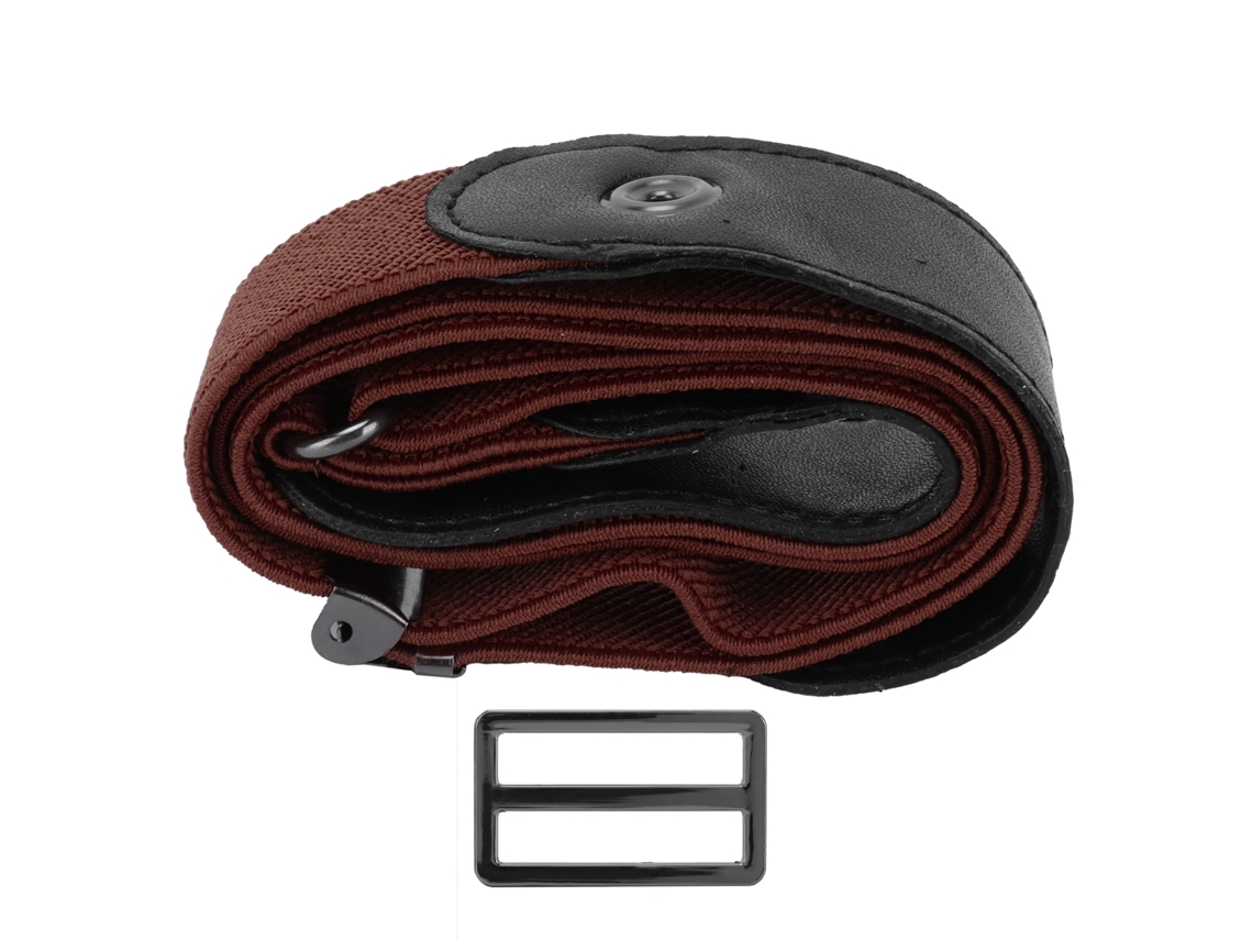 Cintura Elástica Para Pantalones Vaqueros Unisex Elásticos Con Hebilla Marrón Ajustable.