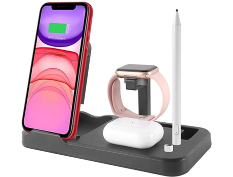 Estación de Carga Sem Rápida Certificação para Apple BISBISOUS Negro