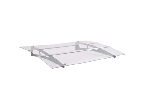 MAISON EXCLUSIVE Marquesina de puerta policarbonato plata transparente 120x90 cm