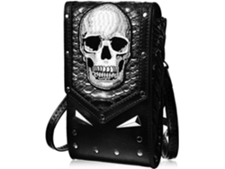 Elegante bolso bandolera para mujer en piel sintética negra con una cómoda correa para el hombro extraíble.