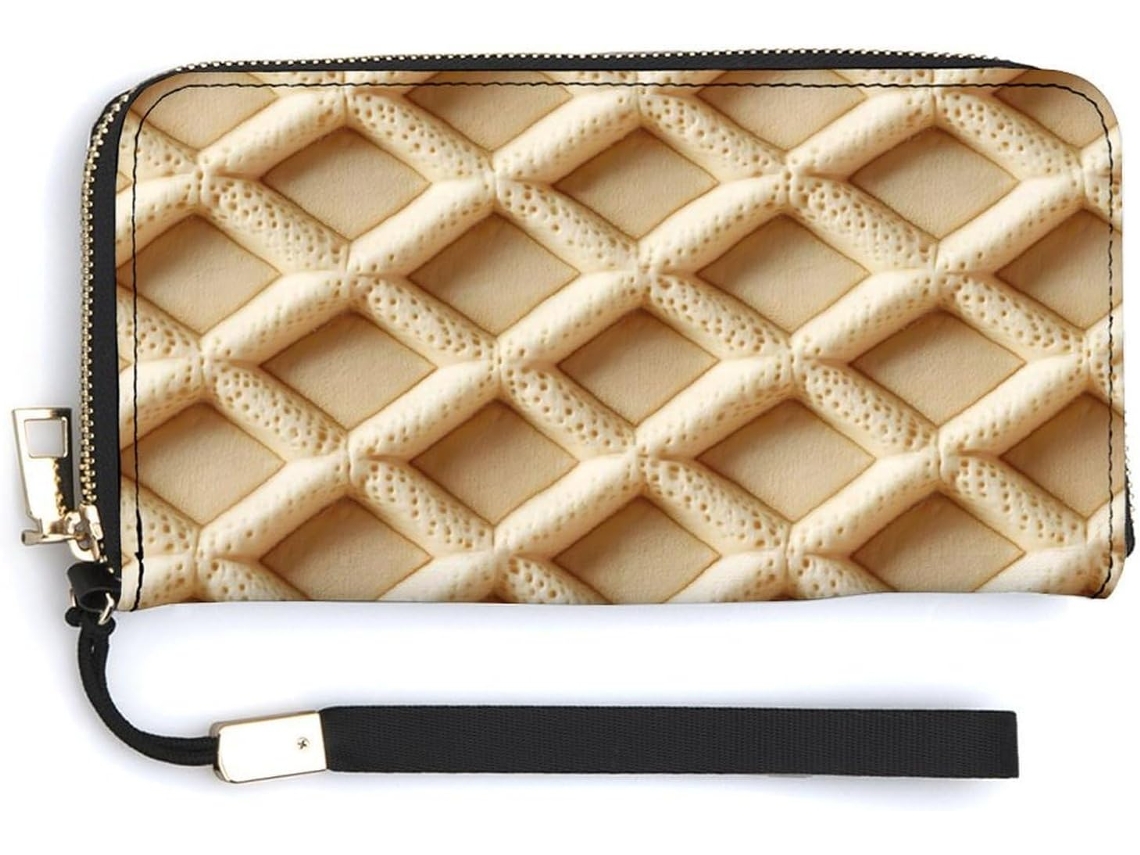 Cartera Cuero Con Cremallera Para Mujer Diseño Estampado