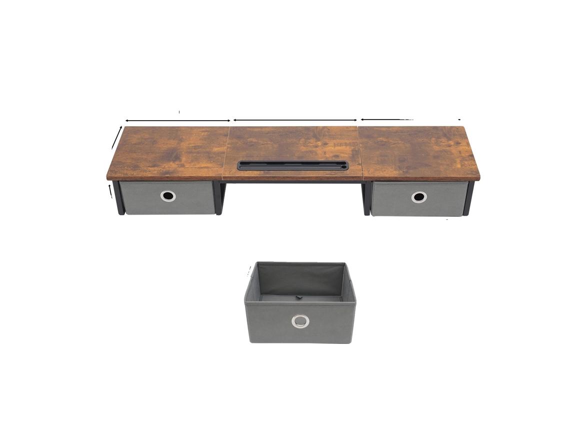 Soporte para monitor OEM con diseño ergonómico, organizador compacto, marrón