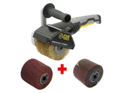 FARTOOLS Pack 615125: Renovator REX120C + escova de aba e escova de fibra sintética - Madeira especial e metal - Superfícies planas