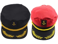 De Dos Piezas De Gorra De Capitán Para Fiestas Y Festivales, Ajustable Con Exquisito Bordado.