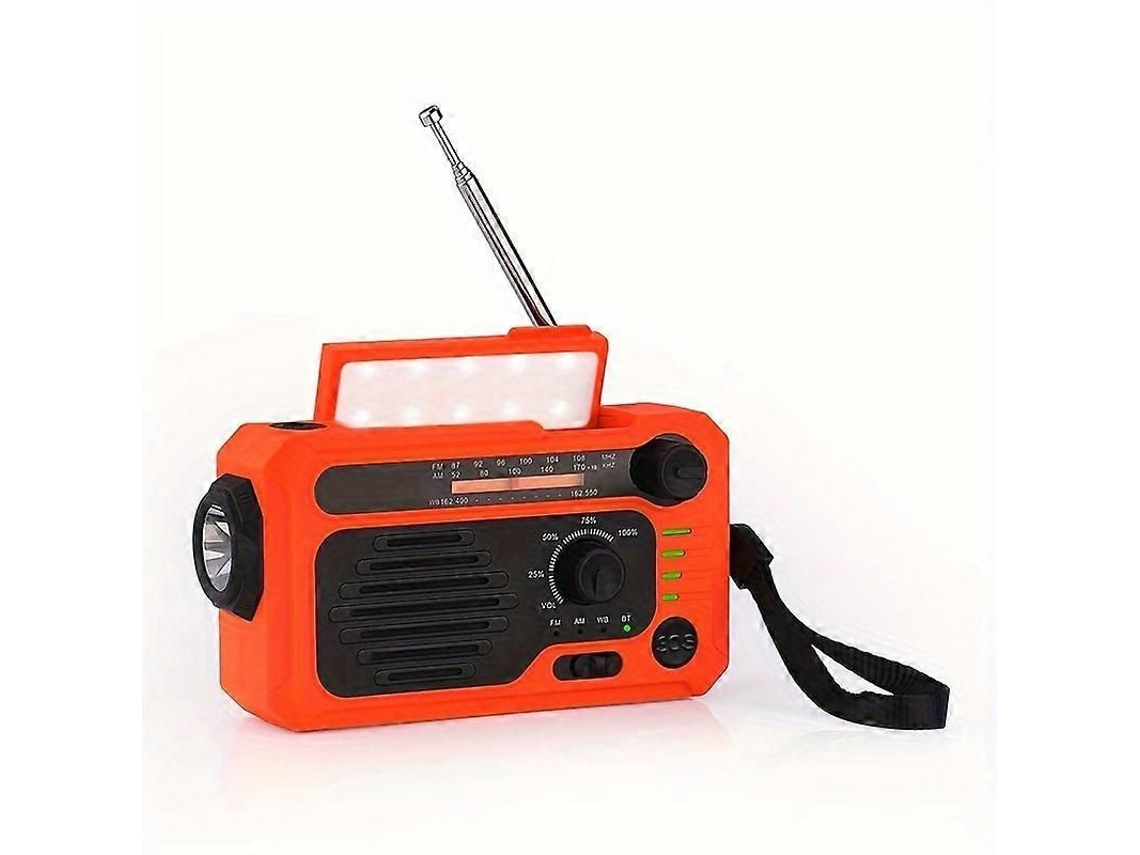 Radio de emergencia para uso en exteriores, portátil y recargable, pequeña radio con energía solar, radio autoalimentada con manivela. GOKOCO