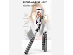 Palo Selfie Monopod Trípode De Escritorio Plegable 116cm Con Clip Teléfono, Luces De Belleza Y Control Remoto Compatible Android/ios