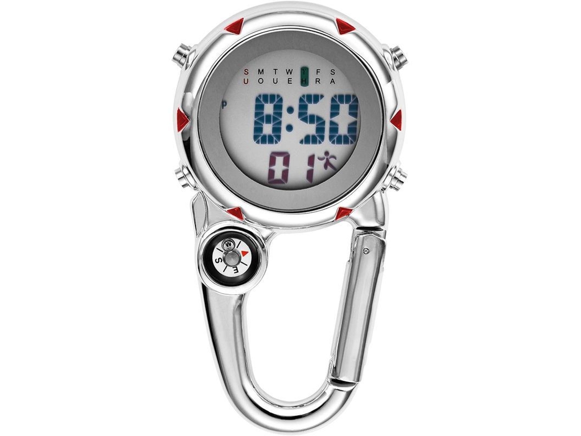 Reloj de cuarzo multifuncional modelo 2026 con clip luminoso y brújula, ideal para médicos, enfermeras y para uso en actividades al aire libre.