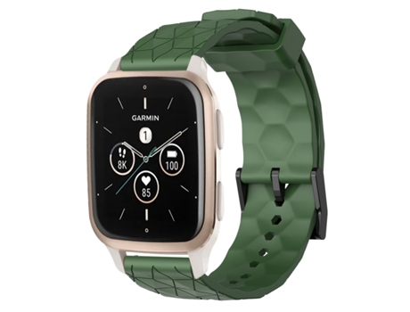 Correa de reloj inteligente para Garmin Forerunner Sq2 Music 20 mm Patrón de fútbol de silicona de color sólido (verde militar)