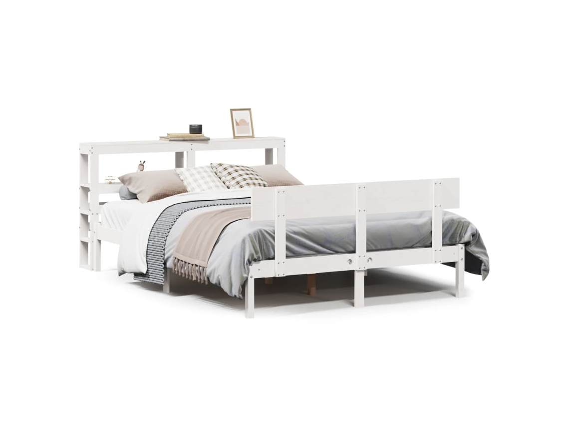Maison Exclusive - Estructura De Cama Sin Colchón Madera De Pino Blanca 140x200 Cm