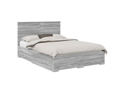 Maison Exclusive - Estructura De Cama Con Cabecera Gris Sonoma 135 X 190 Cm