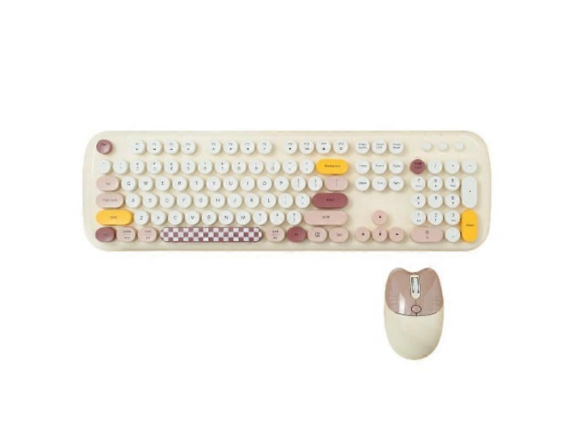 Juego de teclado y ratón inalámbricos Bluetooth de diseño retro para ordenadores, tabletas, teclados y teclados numéricos Ly Ebike
