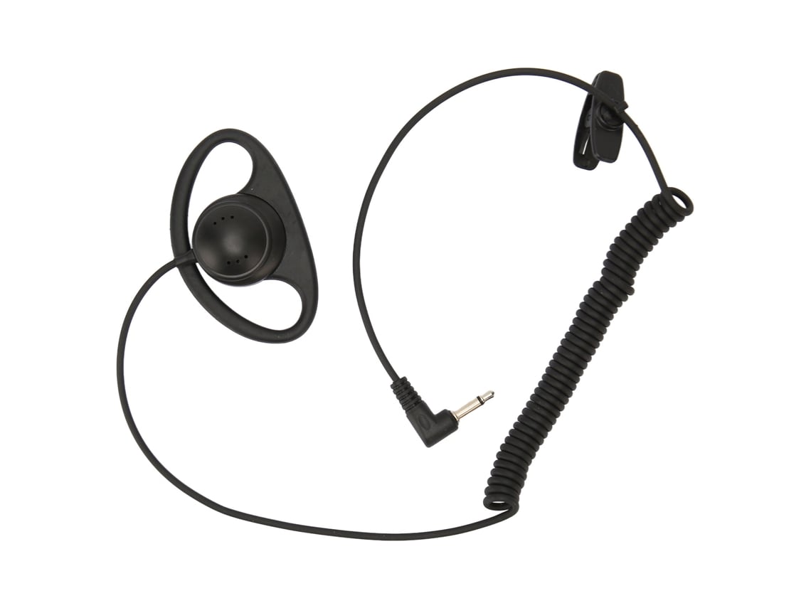 Fone De Ouvido D Shape Lado Único Com Gancho Auricular E Design Enrolado 3.5mm Para Celulares Mp3 Mp4