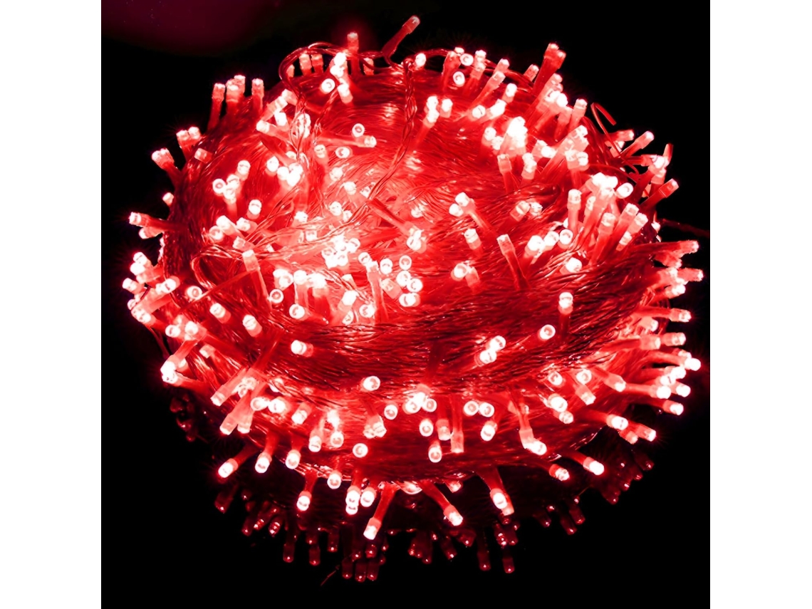 Guirnaldas De Luces Led Para Decoración Del Hogar Y La Oficina | Iluminación Decorativa Para Interiores Y Exteriores | 100 Metros De Longitud (rojo)