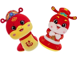 Juego de 2 peluches de serpientes chinas para el Año Nuevo Lunar - Animales de peluche realistas - Juguete adorable.