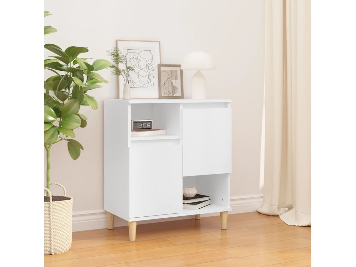 Aparador De Madera Contrachapada Blanco 60x35x70 Cm