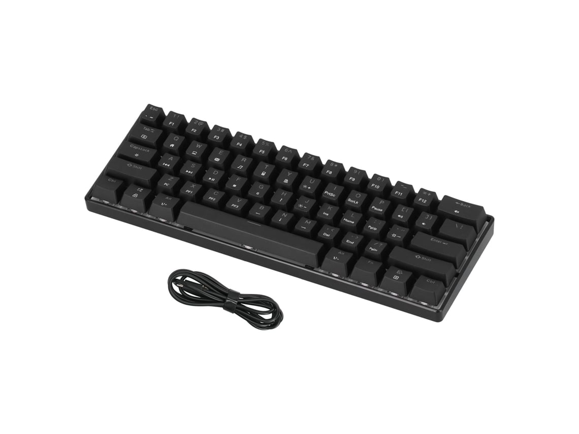 Teclado mecánico mini para juegos Magicrefiner de 61 teclas RGB con tecnología anti-ghosting y cable de 1,6 m para PC