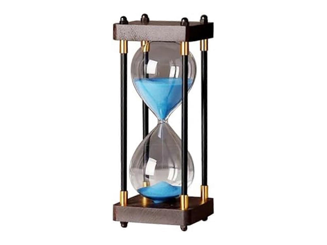 Reloj de arena grande de 60 minutos, reloj de arena de cristal arcoíris, azul