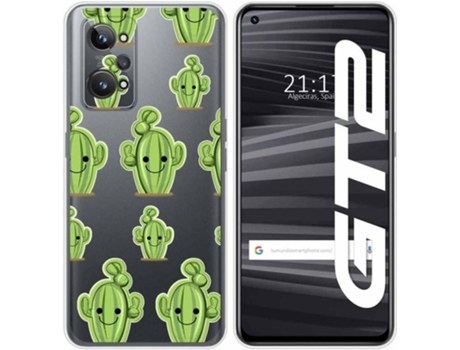 Carcasa para Realme GT 2 5G TUMUNDOSMARTPHONE Dibujos Transparente Cactus Multicolor