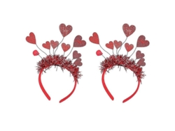Tiara de corazones 2026 para niñas, 2 piezas, accesorios para el cabello para la decoración de fiestas de San Valentín, fieltro duradero