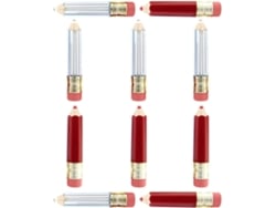 Manualidad DIY: 10 tubos de lápiz labial vacíos (transparentes y rojos)