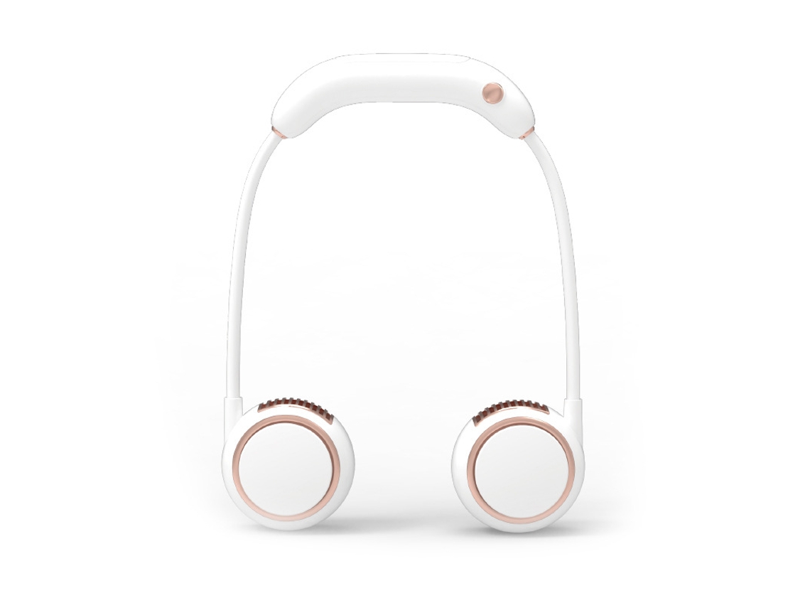Ventilador portátil Digitallab para colgar al cuello, ideal para deportes al aire libre, pequeño y práctico (blanco)