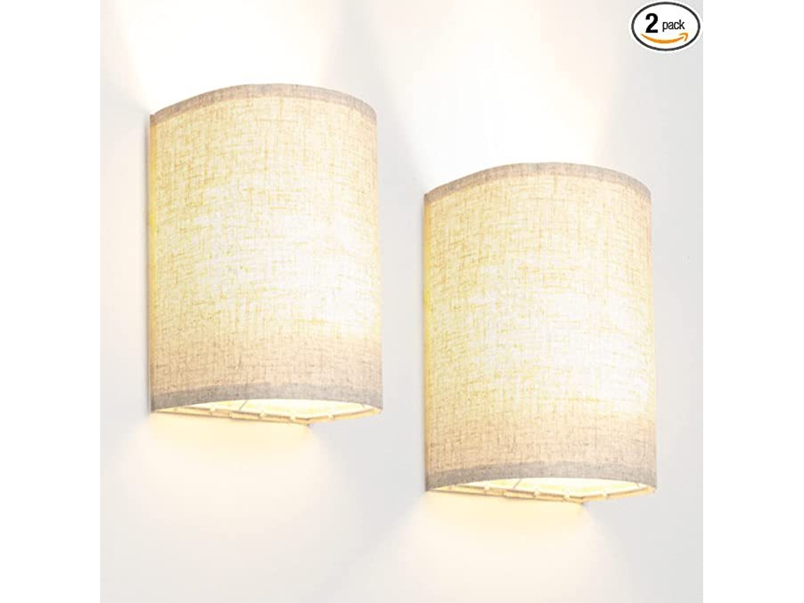 Set de 2 Lámparas de Pared 4000 K Color Blanco 10 Modos MAOYI