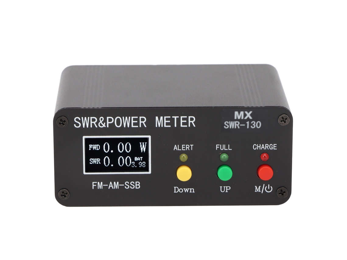 Medidor De Relación De Onda Estacionaria (roe) Swr 130 1.8mhz-50mhz 120w Digital Negro Con Pantalla Integrada Y Batería