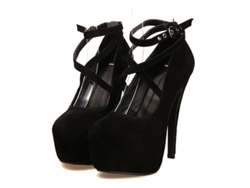 2026-zapatos De Tacón Alto Para Mujer, Pumps De Fiesta Y Boda, Tacón 11cm, Gamuza Negra, Plataforma 3-5cm