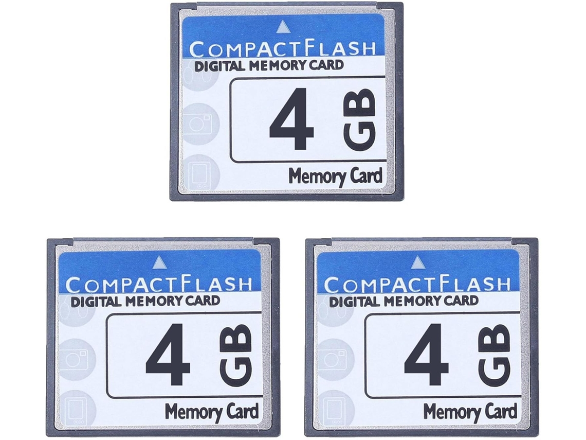 3 Tarjetas De Memoria Compact Flash Profesionales De 4 Gb Para Cámara