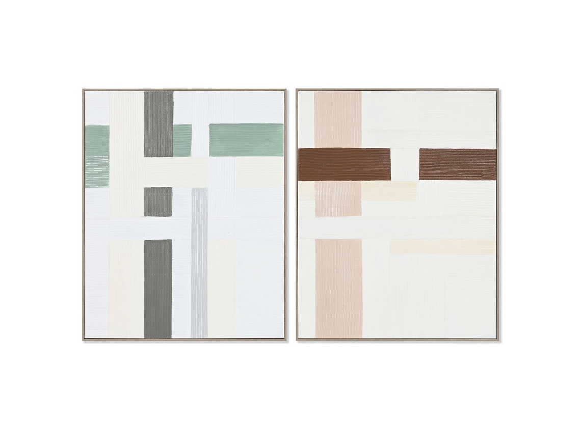 Cuadro Home Esprit Abstracto Urbano 82,2 X 4,5 X 102 Cm (2 Unidades)